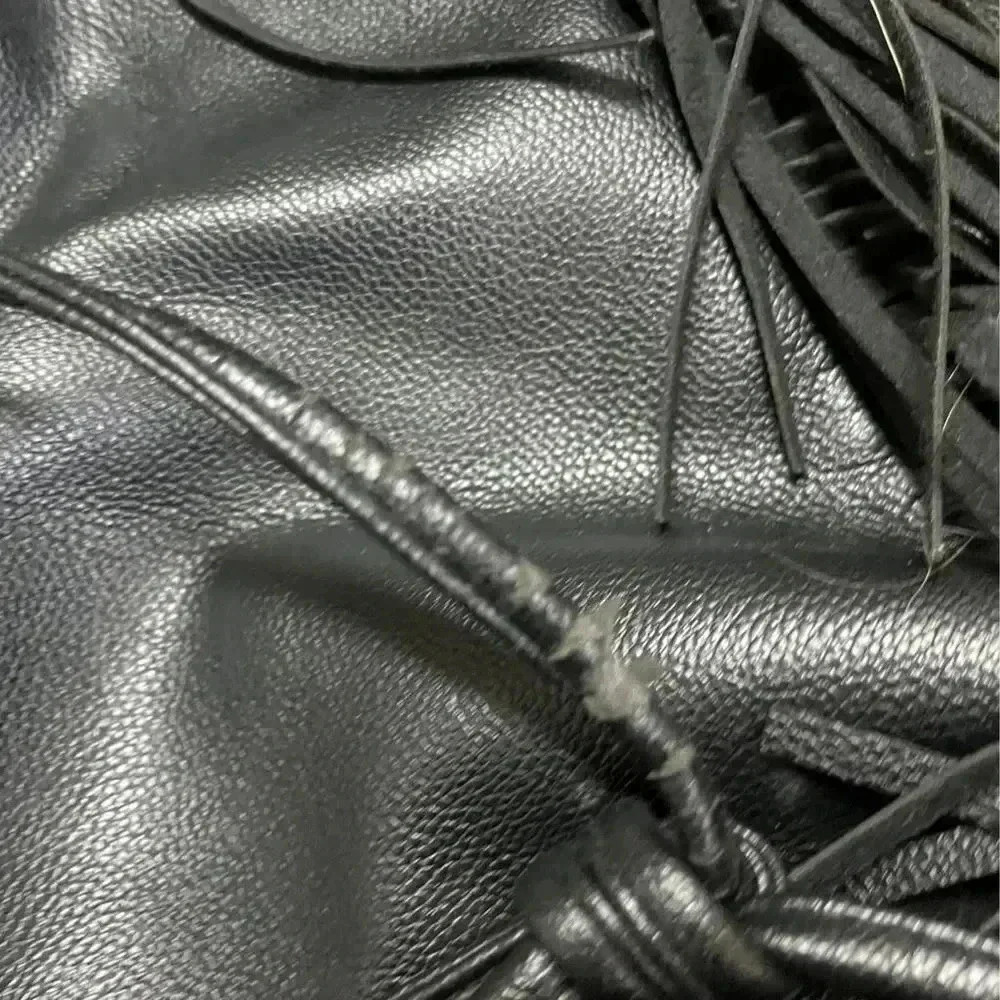 🌟 Victoria's Secret Black Fringe Drawstring Backpack Women's Fashion Accessory 🌟 - Picture 2 of 9